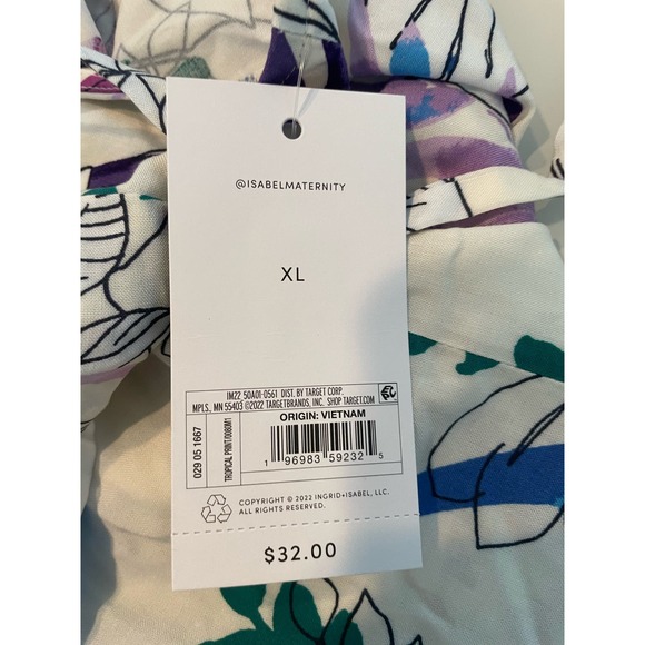 Isabel Maternity Women's Size XL Tie Back Woven Maxi Maternity Dress NWT Floral - Picture 3 of 6